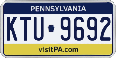 PA license plate KTU9692