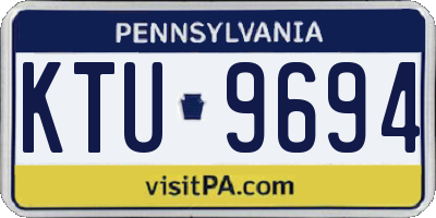 PA license plate KTU9694
