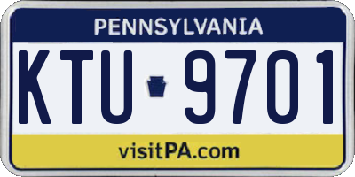 PA license plate KTU9701