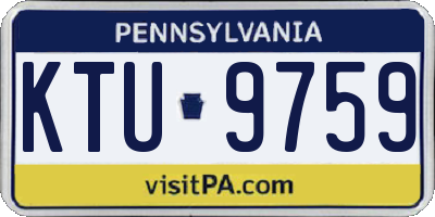 PA license plate KTU9759