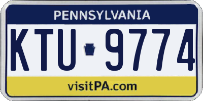 PA license plate KTU9774