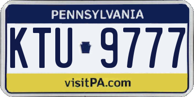 PA license plate KTU9777