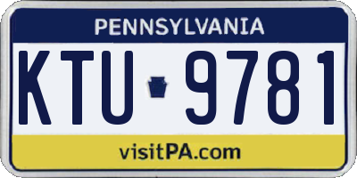 PA license plate KTU9781