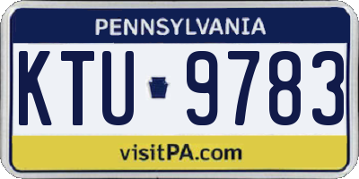 PA license plate KTU9783