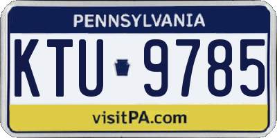 PA license plate KTU9785