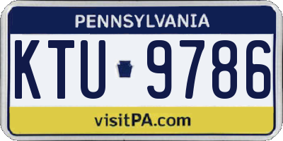 PA license plate KTU9786