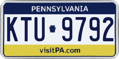 PA license plate KTU9792