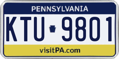 PA license plate KTU9801