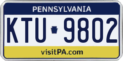 PA license plate KTU9802