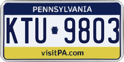 PA license plate KTU9803