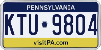 PA license plate KTU9804