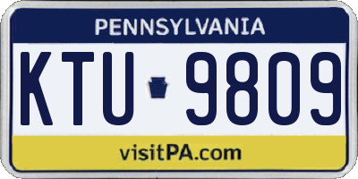 PA license plate KTU9809