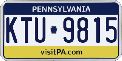 PA license plate KTU9815