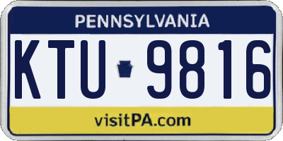 PA license plate KTU9816
