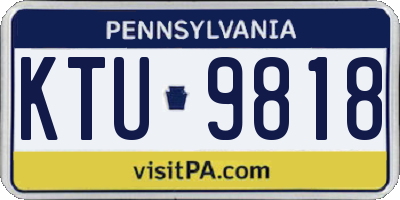 PA license plate KTU9818