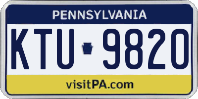 PA license plate KTU9820