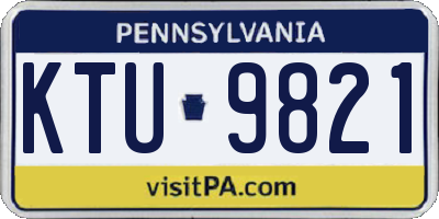 PA license plate KTU9821