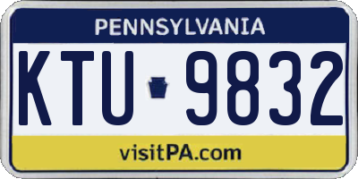 PA license plate KTU9832