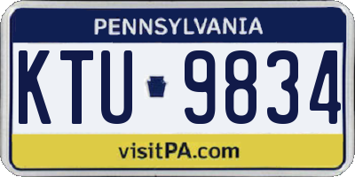PA license plate KTU9834