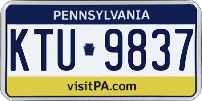 PA license plate KTU9837
