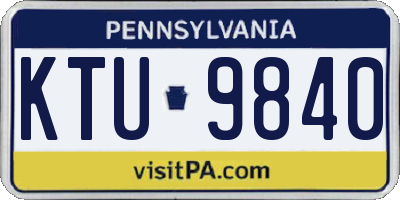 PA license plate KTU9840
