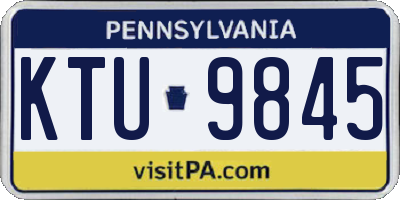 PA license plate KTU9845