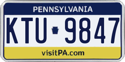 PA license plate KTU9847
