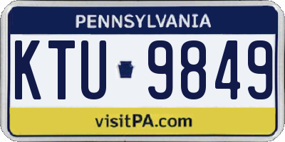 PA license plate KTU9849
