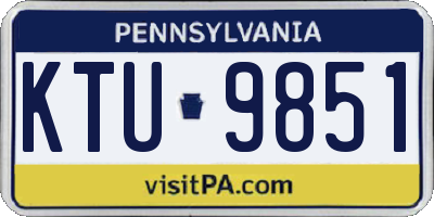 PA license plate KTU9851