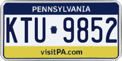 PA license plate KTU9852