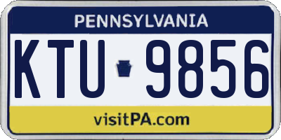 PA license plate KTU9856