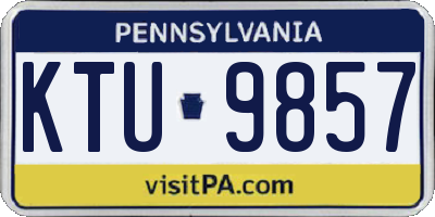 PA license plate KTU9857
