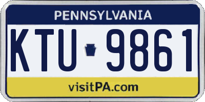 PA license plate KTU9861