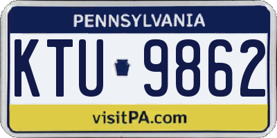 PA license plate KTU9862