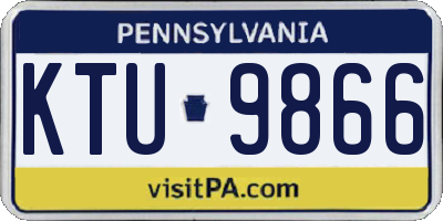 PA license plate KTU9866