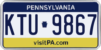 PA license plate KTU9867