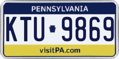 PA license plate KTU9869