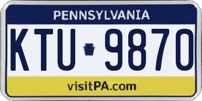 PA license plate KTU9870