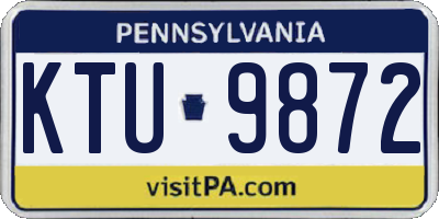 PA license plate KTU9872