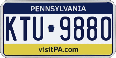 PA license plate KTU9880