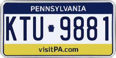 PA license plate KTU9881