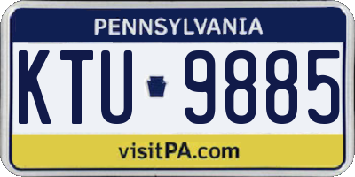 PA license plate KTU9885