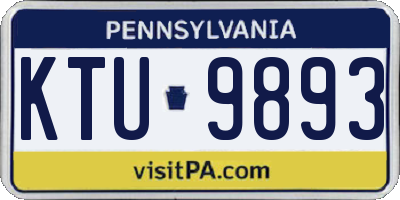PA license plate KTU9893
