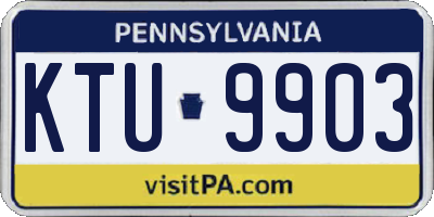 PA license plate KTU9903