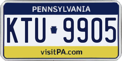 PA license plate KTU9905
