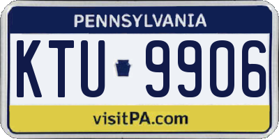 PA license plate KTU9906