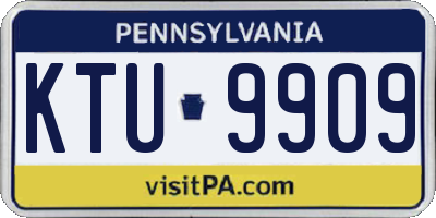 PA license plate KTU9909