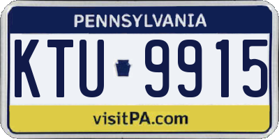 PA license plate KTU9915