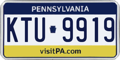 PA license plate KTU9919