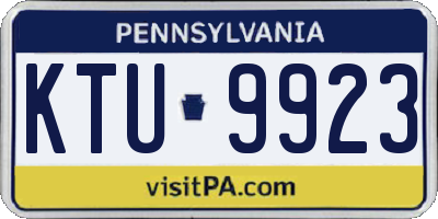 PA license plate KTU9923
